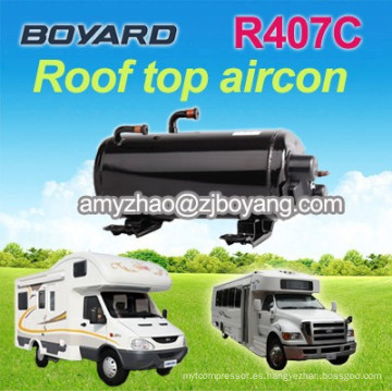 R407c horizontal compresor de aire acondicionado para RV SUV Camping Car Caravan Roof Top montado camión de viaje ac